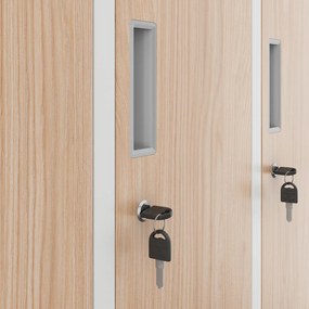 Szafa socjalna 10-drzwiowa Eco Design Bartek 136x45x172 cm biały/dąb sonoma