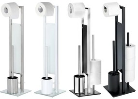 Zestaw: Stojak na papier toaletowy i szczotkę do WC, RIVALTA WHITE + kosz na śmieci CANDY WHITE - 6 l, WENKO