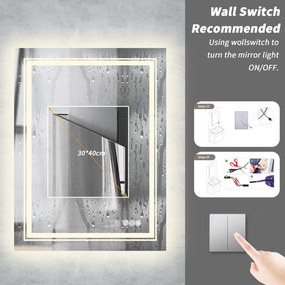 Lustro ścienne łazienkowe srebrne podświetlane VERO lustro ścienne łazienkowe, srebrny