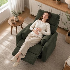 HOMCOM Fotel z funkcją podnoszenia z masażem i ogrzewaniem, elektryczny fotel relaksacyjny z Teddyfleece dla seniorów, Ciemnozielony | Aosom PL