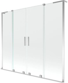 Mexen Velar L Duo parawan nawannowy 2-skrzydłowy rozsuwany 170 x 150 cm, transparent, chrom - 896-170-003-02-01