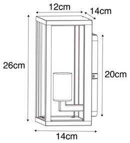 Zewnetrzna Kinkiet / Lampa scienna przemysłowy rdzawobrązowy 26 cm IP44 - CharloisPrzemysłowy Oswietlenie zewnetrzne