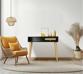 Konsola z laski "Marine" - 100 x 29 x 81 cm - Czarna