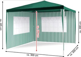 Pawilon ogrodowy 3 x 3 m + 2 ścianki boczne z oknami