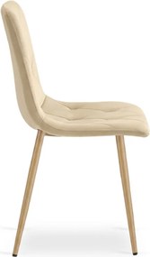 Kremowe aksamitne krzesło LIBRA BUTTER CREAM
