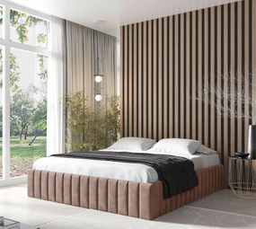 Różowe nowoczesne łóżko welurowe 5 rozmiarów S1-T93