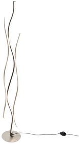 Designerska lampa podłogowa czarna ze srebrem z LED z możliwością ściemniania - BlazeDesignerski Oswietlenie wewnetrzne