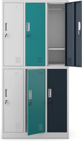 Szafa szkolna 6-skrytkowa Igor 90x45x185 cm wielokolorowa