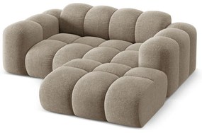 Jasnobrązowy narożnik z tkaniny szenilowej (prawostronny/z szezlongiem) Treno – Cosmopolitan Design