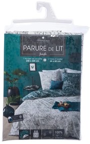 Komplet dwustronnej pościeli bawełnianej w piękny roślinny wzór w rozmiarze 240 cm x 220 cm