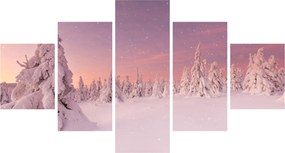 Obraz - Drzewa pod warstwą śniegu (125x70 cm)