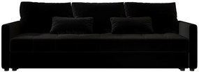 Czarna welurowa sofa rozkładana W3-M28