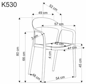 Krzesło K530 czarne/beżowe z tworzywa PVC HALMAR