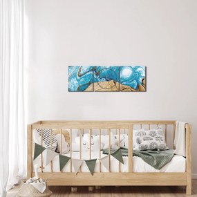 Obraz - Drewno (z zegarem) (90x30 cm)