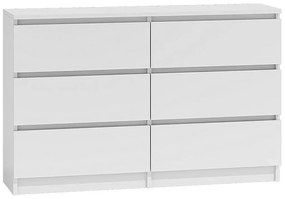 Biała Komoda Z 6 Szufladami G3-P74
