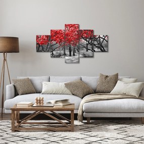 Obraz - Czerwone drzewa, Central Park, New York (125x70 cm)