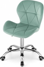 Zestaw do gabinetu ZARIMO stół 80x40 cm, biały + fotel AVOLA VELVET, miętowy