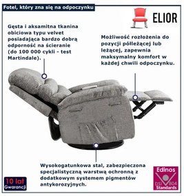 Szary rozkładany fotel tapicerowany Z8-K50