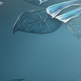 Obraz - Liście roślin tropikalnych (z zegarem) (90x30 cm)