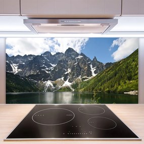 Panel Szklany do Kuchni Alpejskie Jezioro W Głębi Lasu