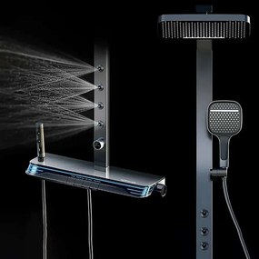 Kolumna Prysznicowa Termostatyczna LED Gun Metal - Rolexia 🚿✨