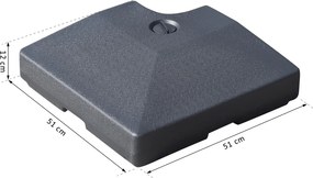 Outsunny Podstawa parasola Obciążnik do parasola 4-cz. do napełniania piaskiem wodą do 130 kg