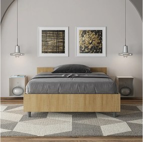 Łóżko wyposażone w stelaż z listwami 120x190 dąb naturalny Nuamo