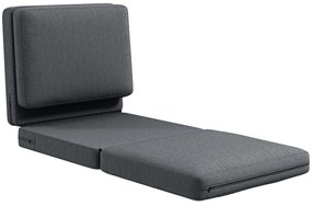 HOMCOM Składany Fotel Podłogowy z Poduszkami, Wandelbar Sofa Podłogowa, do Salonu, Pokoju Gościnnego, Biura, 75 x 268 x 18 cm, Ciemnoszary