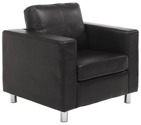 Fotel z ekoskóry ACKLEY- Czarny