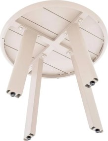 Okrągły aluminiowy stolik, beżowy