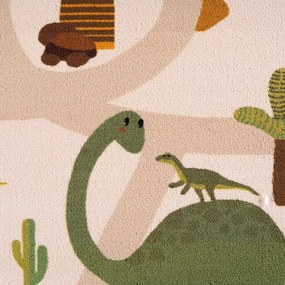 Dywan dziecięcy Coco Dinozaury beżowe 80 cm x 150 cm