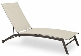Leżak ogrodowy z kółkami, beżowy, 195 x 90 x 63 cm