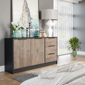 Komoda SION 138 cm do Salonu Sypialni Czarny