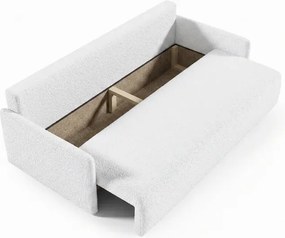 Sofa VENI Rozkładana Dwuosobowa Kremowa Boucle Japandi