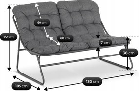 Zestaw mebli ogrodowych dla 4 osób Nivo 058 - sofa, fotele, stolik, kolor szary