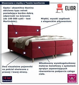 Czerwone łóżko z pojemnikiem na pościel 7 rozmiarów G3-D78