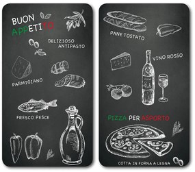 Podkładki z żaroodpornego szkła, komplet 2 szklanych podstawek do krojenia