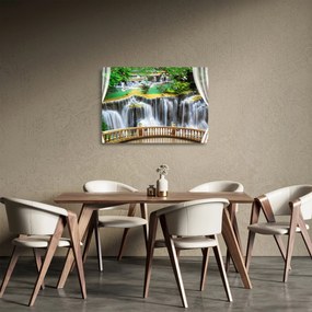 Obraz na szkle - Widok magicznych wodospadów (70x50 cm)