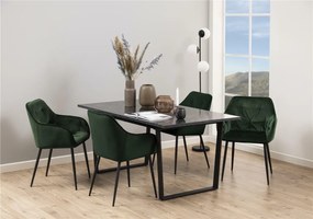 Nierozkładany stół do jadalni z blatem w optyce marmuru Amble 160x90
