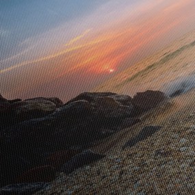 Obraz zachodu słońca na plaży (170x50 cm)