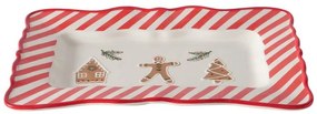 Ceramiczny półmisek w świątecznych kolorach, 39 x 25 cm