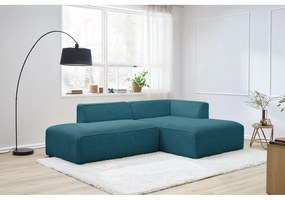 Ciemnoniebieski sztruksowy narożnik modułowy (prawostronny/w kształcie litery L) Megeve – Bobochic Paris
