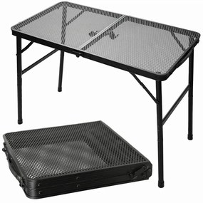 Czarny przenośny stolik campingowy P7-N77