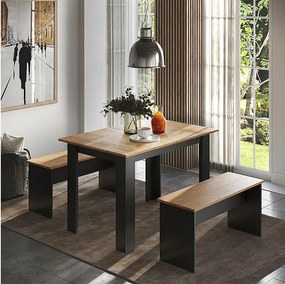 Stół jadalny antracyt/złoty dąb 112x73.6x73 sentio