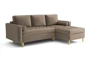 Narożnik prawy rozkładany Monza 246x172 cm z funkcją spania - brązowy Monolith 15