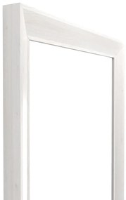 Lustro ścienne w białej ramie w dekorze drewna Styler Paris, 47x147 cm