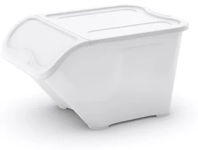 Biały plastikowy pojemnik z pokrywką 55x39x32 cm All In Box – KIS