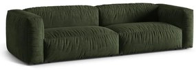 Zielona aksamitna sofa modułowa 320 cm Martina – Micadoni