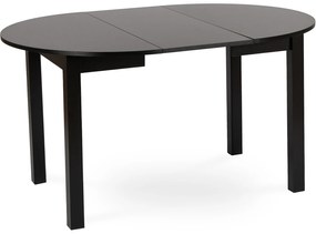Zestaw Stół Okrągły Rozkładany HARRY 102-142 cm Czarny i 4 Krzesła Tapicerowane RICK Bordowe Nowoczesne Loft