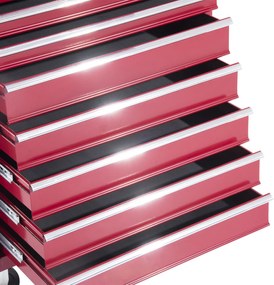 HOMCOM Szafka Narzędziowa Wózek 16 Szuflad Czerwona